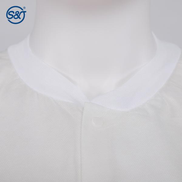 Knitted Collar SMS Medical Scrub Jackets White Nurse Scrub Jacket Leading Manufacturer In China