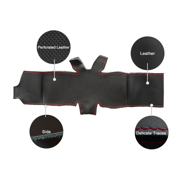 100% Fit Hand Stitched Artificial Leather Steering Wheel Wrap Cover for Kia K5 Optima 2014 2015