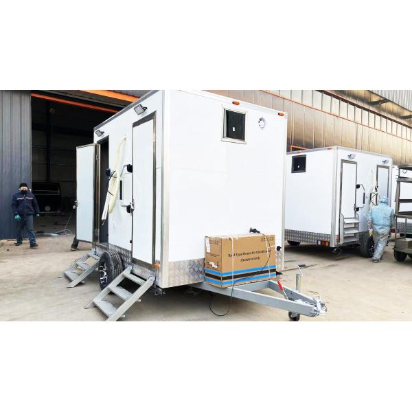 Горячая продажа 2 стойки туалетный трейлер мобильный туалетный трейлер наружный туалетный трейлер с душем