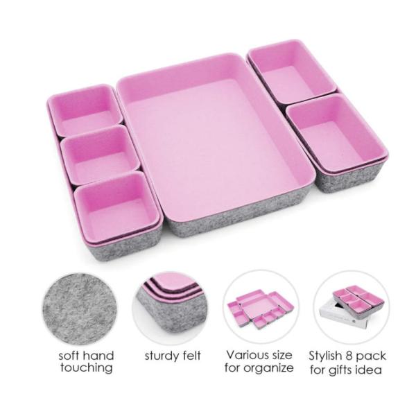 Makeup 3mm EN71 Felt Drawer Trays For Drawers Dividers