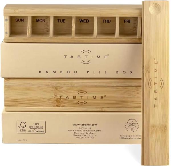 Wooden medicine box portable box Wooden daily mini portable travel medicine box vitamin storage