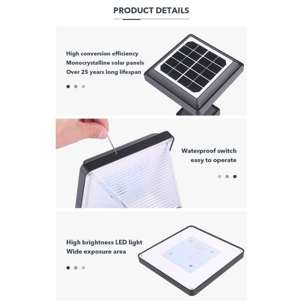 Lámpara solar del pilar de la prenda impermeable Ip65 para la decoración al aire libre del jardín