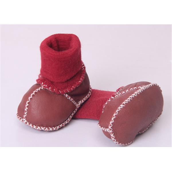 Natural Super Soft Fur Double Face Australian Baby Sheepskin Boots Grey / Pink