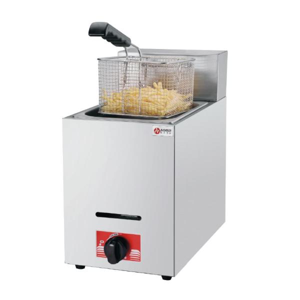 6L Stainless Steel Lpg Gas Deep Fryer for Hotel Kitchen 1 Tank 1 Basket 340x630x610