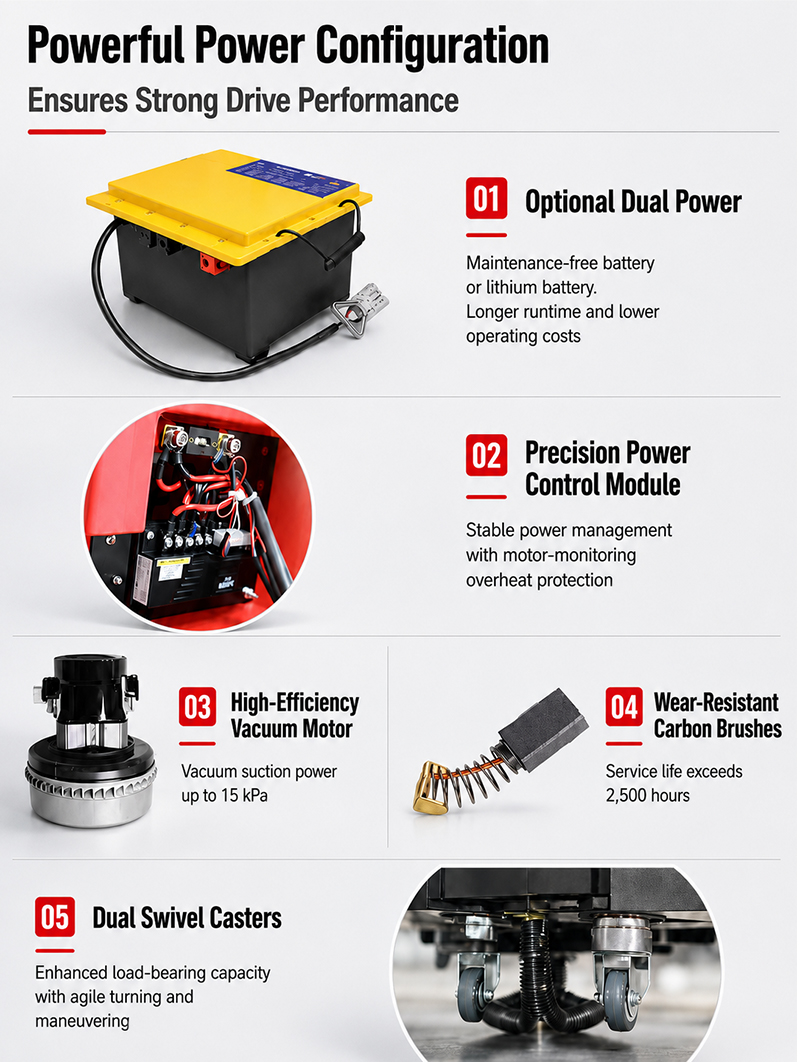 Hotsale 24V 80AH Lithium Battery Industrial Automatic Floor Washing Machine Scrubber Dryer