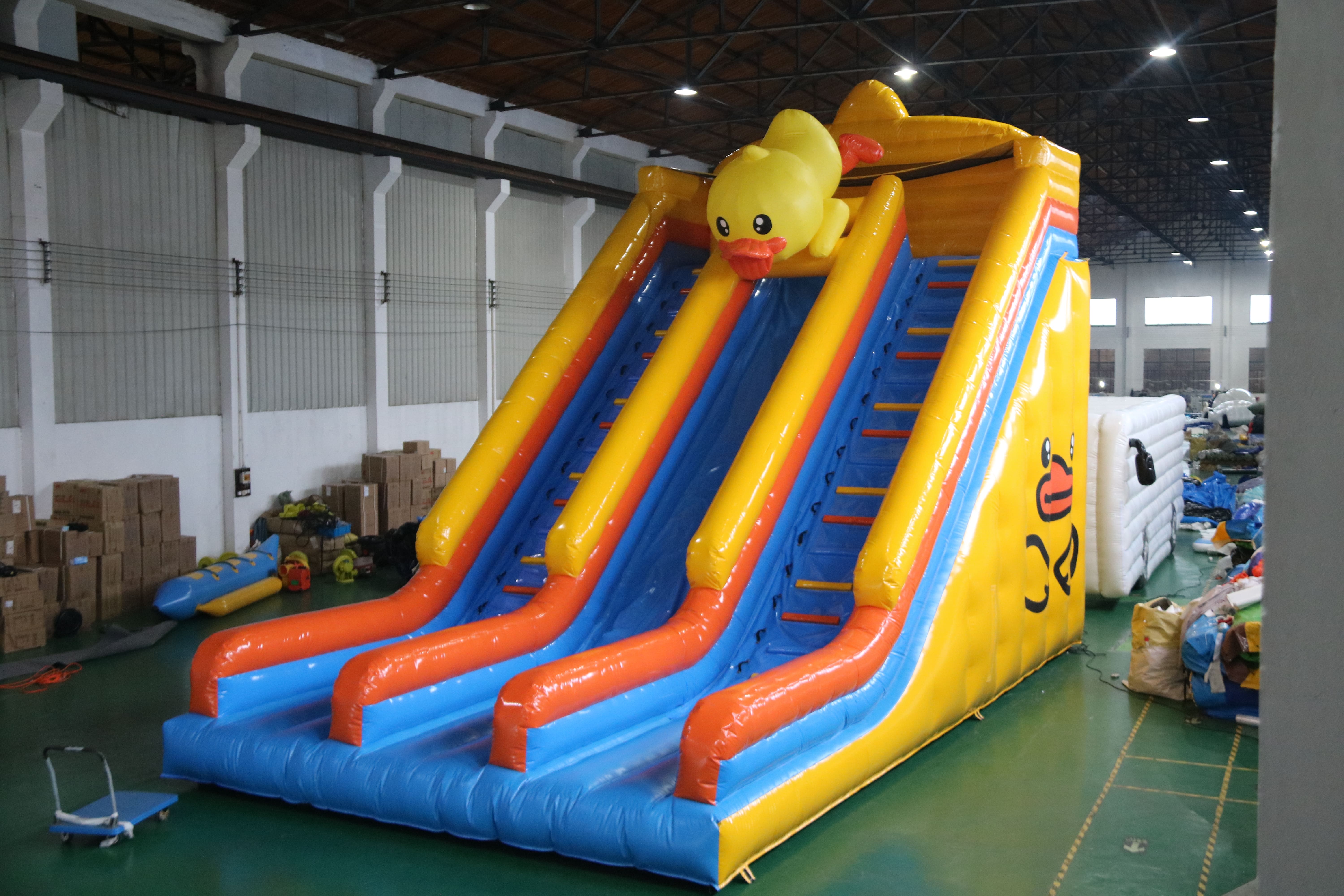 Big Yellow Duck Themed Slide Inflatable Water Slide Indoor Playground Equipment Combination PVC  Kindergarten Children for Kids