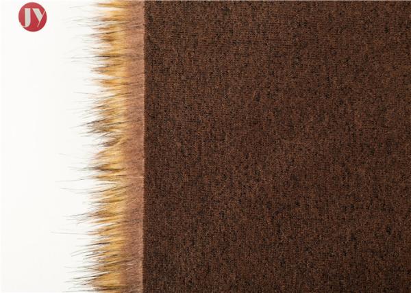 Gold Raccoon Fluffy Faux Fur Fabric , Soft Faux Fur Fabric For Collar 850 Gsm