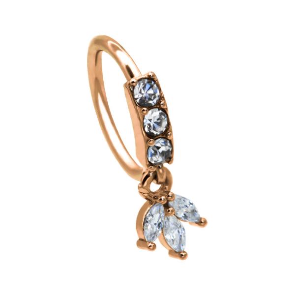 ODM OEM marquise zircon titanium rose gold nose ring With Diamond