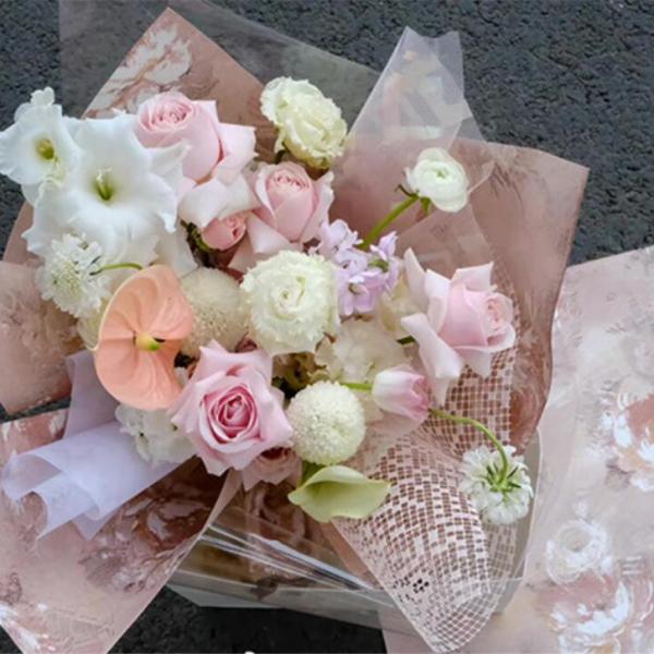 Embalaje lujoso impreso de la flor de Wrapping Paper los 60cmX50cm del florista del estilo