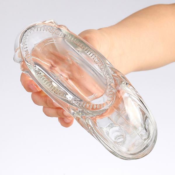 Botella de brandy transparente de 750 ml de forma de gota con logotipo y etiqueta personalizados