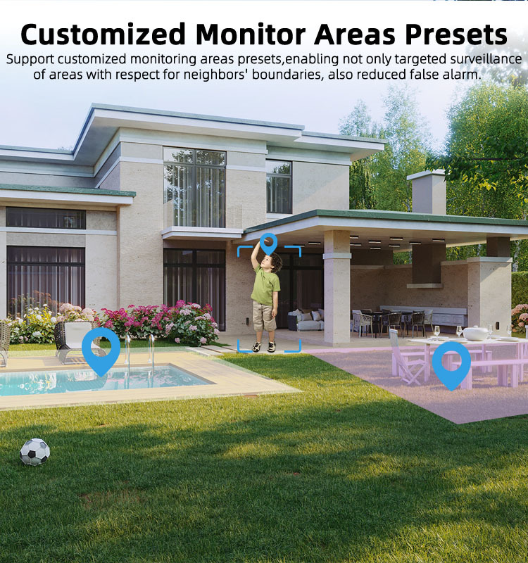 5MP Outdoor WiFi PTZ Security Camera,Human Motion Auto‑Tracking,Full‑Color Night Vision,Two‑Way Talk,IP65 Waterproof Wireless Dome IP Camera