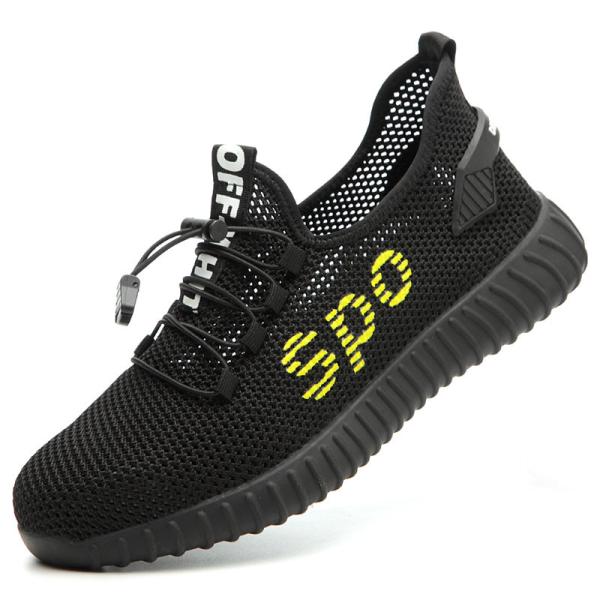 Шэньцзи мужские дышащие Flyknit большие сетки резиновые подошвы Модные ботинки безопасности