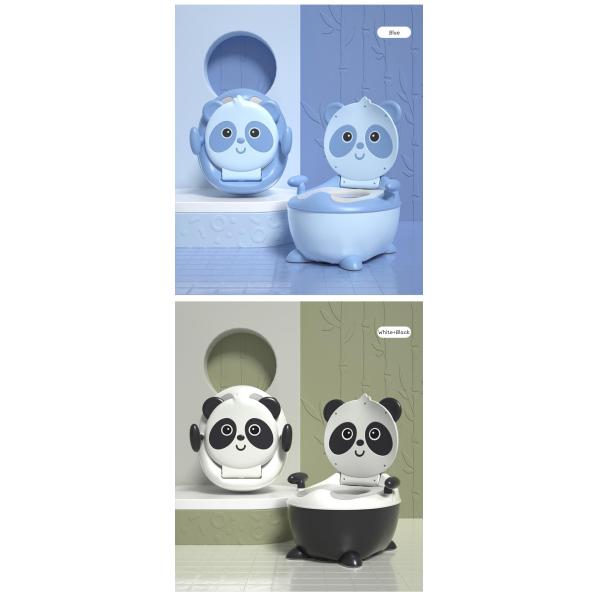 Cartoon Panda Shape Baby Potty Toilet with Custom Logo EN71 Certified Blue/Yellow/White/Black