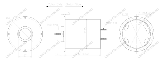 Hybrid Slip Ring with 2 Ethernet channels