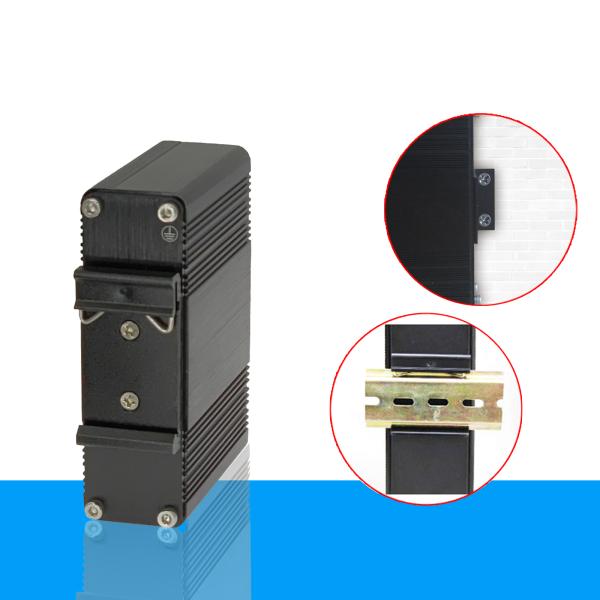DIN Rail PoE Media Converter 100 / 1000 BASE-TX SFP Ethernet Converter