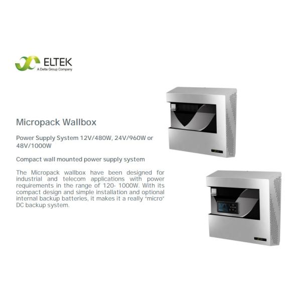 Eltek Micropack Wallbox 12V/480W 24V/960W Telecom Industrial DC Power Supply