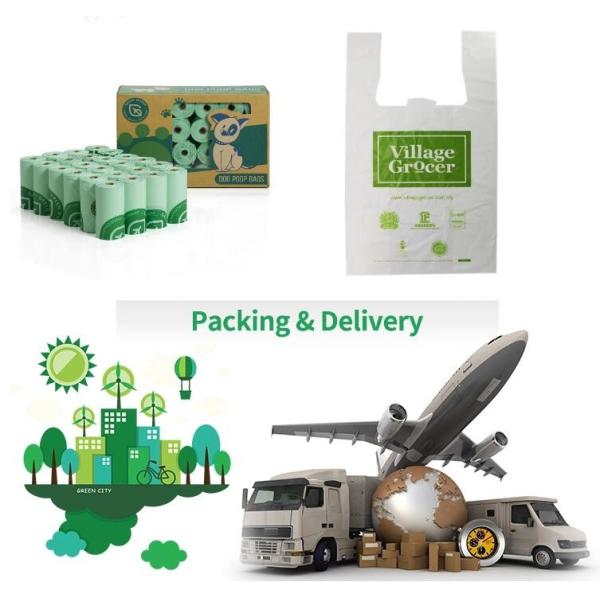 eco friendly biodegradable plastic compostable garbage bags, compostable biodegradable printed charity donation bag