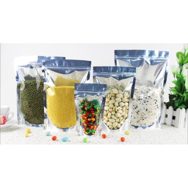 Frozen / Sea Food Aluminium Foil Zip Lock Bag , Temperature Resistance Stand Up Plastic Pouches