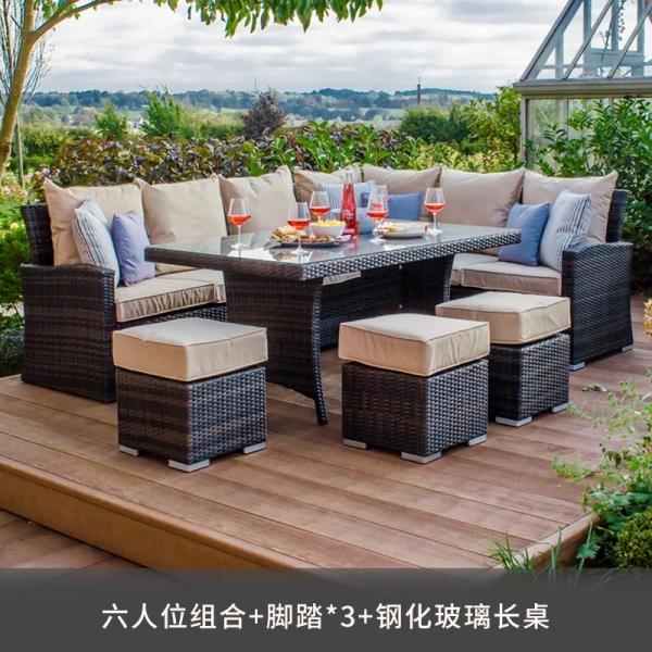 Outdoor Sofa Furniture, Patio Wicker Rattan Garden Set Waterproof And Sunproof Terrace Lounge Chair Nordic-style Garden
