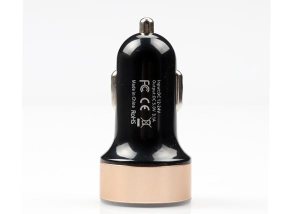 High Aluminum Alloy Car Phone Charger , PC Digital Display Dual 3.1A Mobile Phone Car Charger