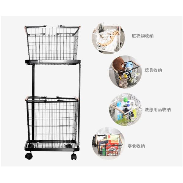 4KG Metal Hamper On Wheels , Anti Corrosion Metal Clothes Hamper