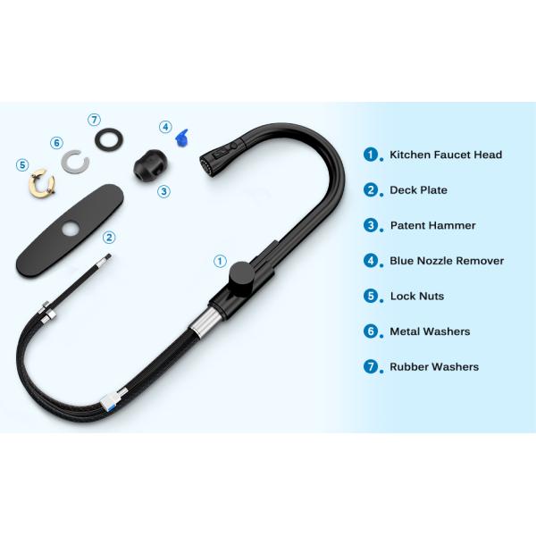 Brushed Nickel SUS304 Stainless Steel Faucet Sprayer For Kitchen Sink