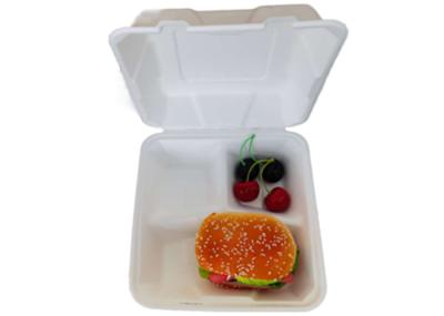 Caixas de papel do almoço compostable biodegradável do compartimento do bagaço 8inch para o fast food para o uso do restaurante e do partido