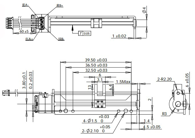 Мотор винта руководства Dia 3.3V 10mm хода 40mm линейный Stepper со слайдером кронштейна