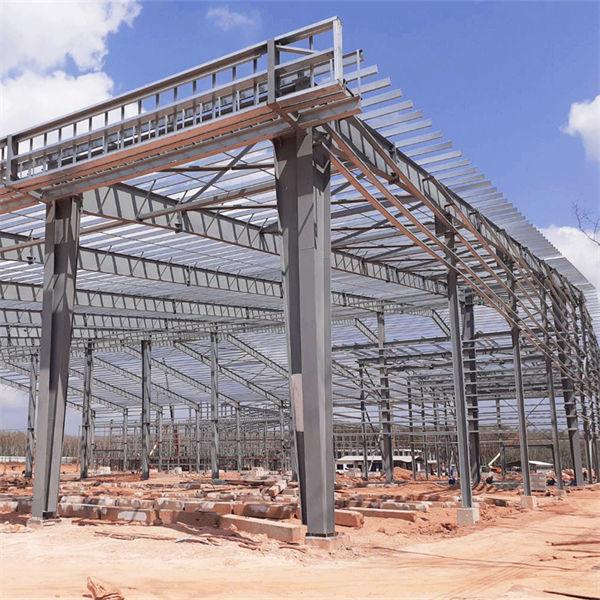 Color Steel Sheet Steel Workshop Construction With C Section Purlin