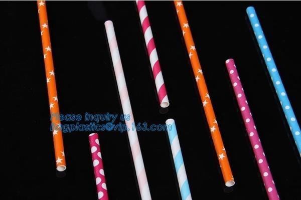 Polca amigável biodegradável Dot Striped Paper Straw da louça de Eco/palha papel de embalagem