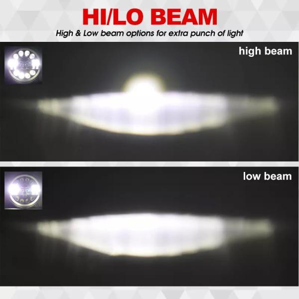 linternas de la motocicleta LED de la ronda 7Inch para Harley Royal Enfield 12000lm