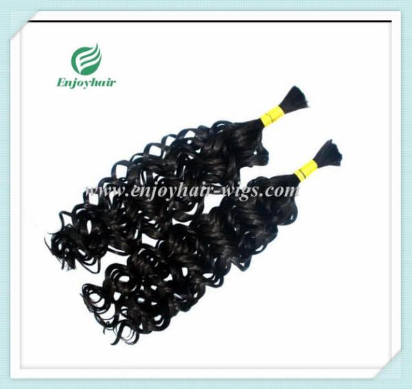 Peruvian 5A virgin remy hair bulk ,natural color,  curly style 10''-26''length hair