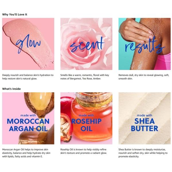 Tree Hut Moroccan Rose Shea Sugar Scrub Exfoliating Full Body Nourishing Essential Body Care