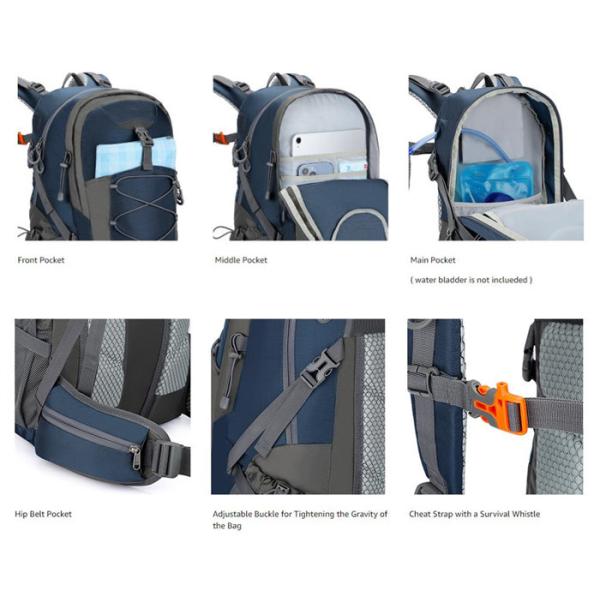 рюкзак нейлона Рипстоп 40Л на открытом воздухе водоустойчивый пеший туризм с крышкой дождя