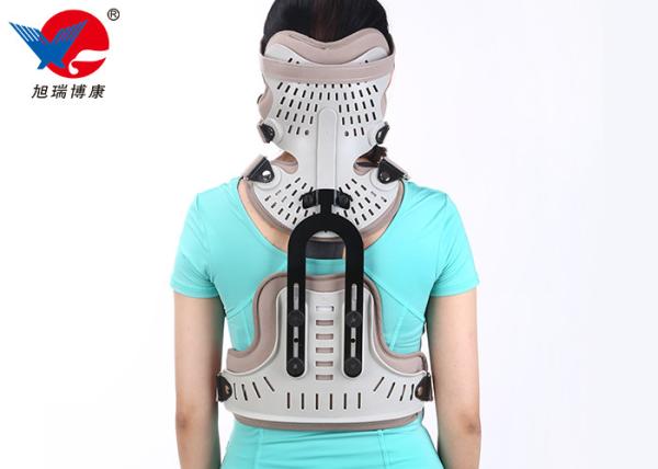 Adjustable Head Neck Chest Medical Orthosis With Aluminum Alloy And Plastic Plate