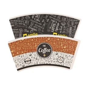 1-7 Couleurs Jetables Simple PE Couché Impression Découpe Papier Gobelet Ventilateurs Pour Tasses à Café et Thé