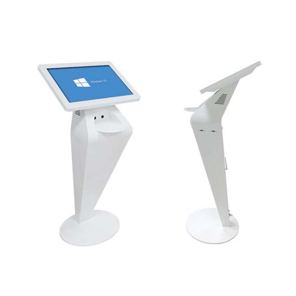 Customized 22 Inch Floor Stand White Color Touch Screen Interactive Kiosk For Hotel