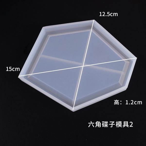 DIY crystal dropper mold, dish, circular hexagonal table, decorative ornament, coaster, silicone mold