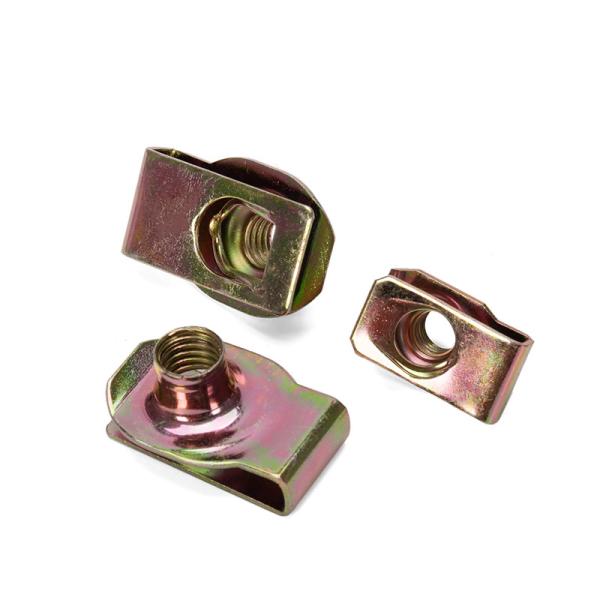 Secure Steel Assembly with Silvery Brass Tone U Nut Metric Measurement System