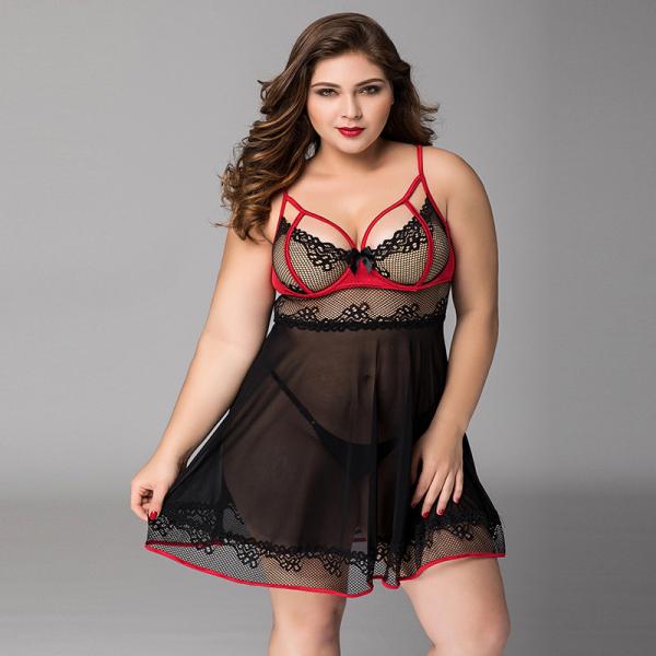 Floral Plus Babydoll Lingerie Cat 3x Women'S Plus Size Intimate Apparel