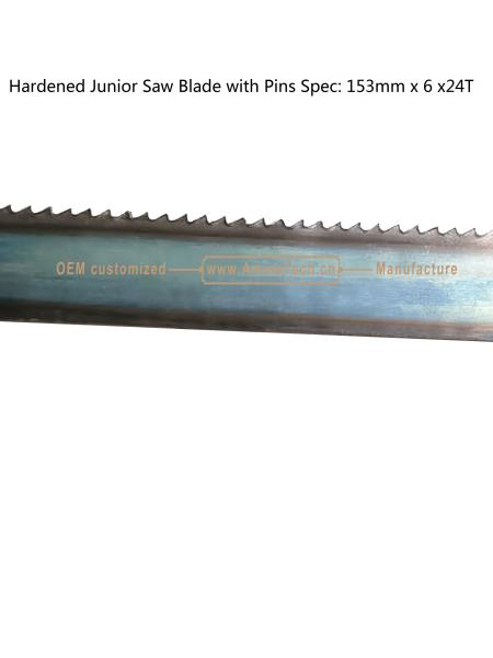 Hardened Junior Saw Blade with Pins Spec: 153mmx6x24T Cutting wood,Plastic,Low-hardness metal