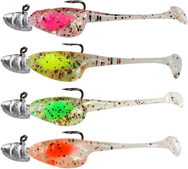 4.5cm 0.9g Fishing Lure Kit TPE Material Soft Fishing Lures T Tail Paddle Crappie Shad