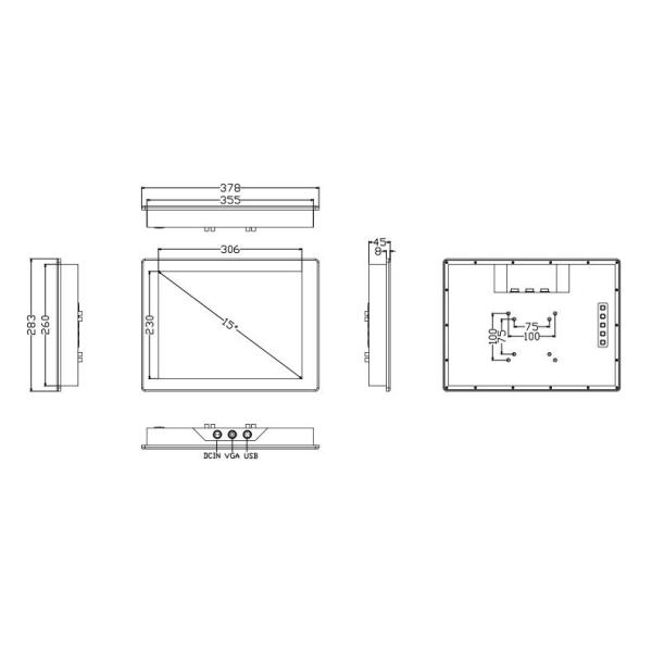 Полно ИП65 делают регулятор водостойким касания монитора экранного дисплея ЭЭТИ касания
