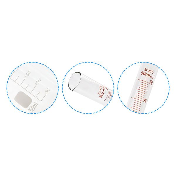Glass Graduated Cylinder Set 10ml 25ml 50ml 100ml, Thick Glass Beaker Set 50ml 100ml 250ml With 2 Droppers