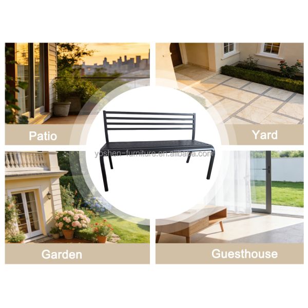 Commercial Grade Aluminum Bench for Public Spaces Heavy Duty All Weather Modern Hotel Plaza Courtyard Seating