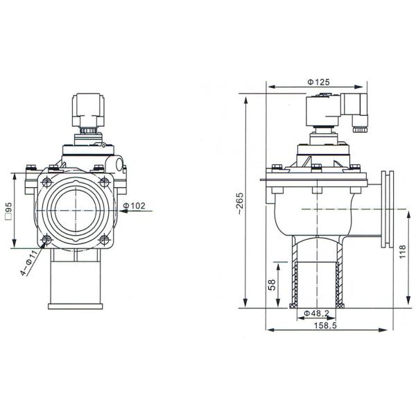 Goyen тип клапан реактивного сопла фланца CA45FS тип 1-1/2» ИМПа ульс фильтра сумки