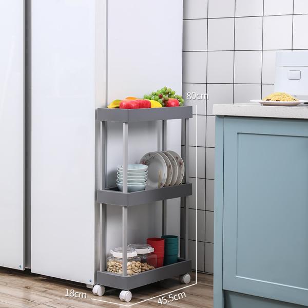 Crystal 98.5cm Kitchen Storage Racks Plastic Organizer Shelf Four Layer