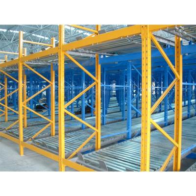 Sistema de armazenamento primeiro em primeiro lugar com porta-paletes de fluxo de gravidade e profundidade de 2000-30000 mm