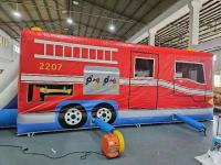 Red And Blue Inflatable Car Bounce House Fire Truck Jumping Castle