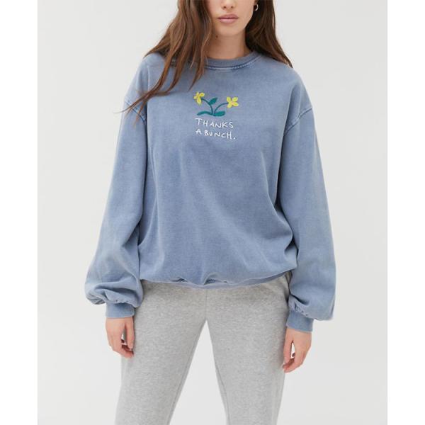 Custom Plain Pullover Cotton Women Crew Neck Shirt Casual Sweatshirt